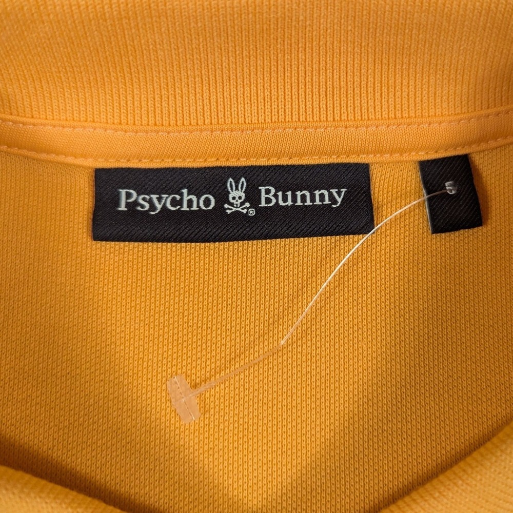 NEW Psycho Bunny Mens Classic Polo Shirt Mock Orange Pima Cotton Size 5 Medium - Picture 4 of 7